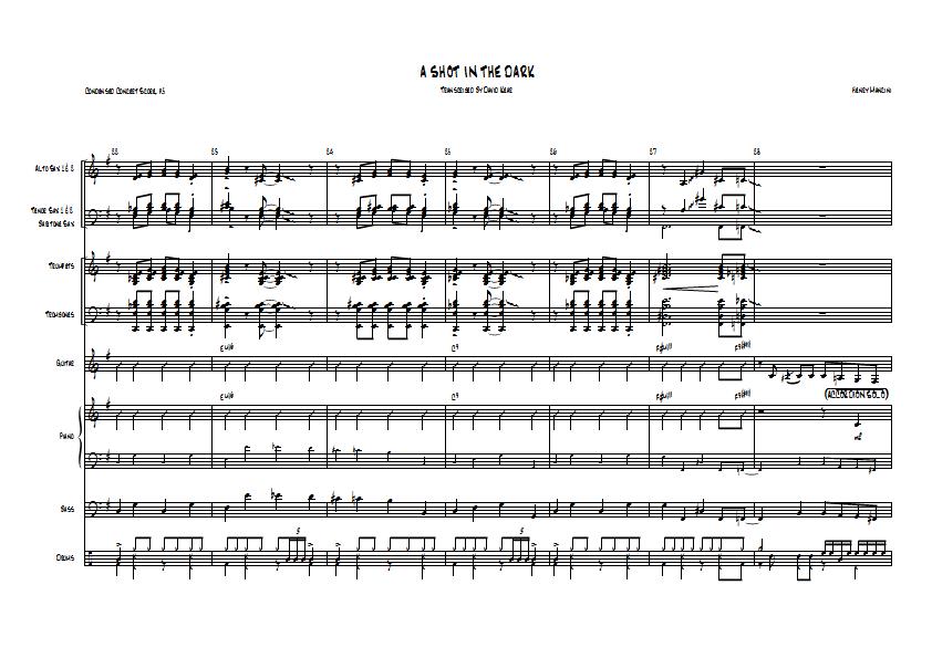 Henry Mancini - A Shot In The Dark Sheet Music - Big Band Arrangement / Chart : Sample Image