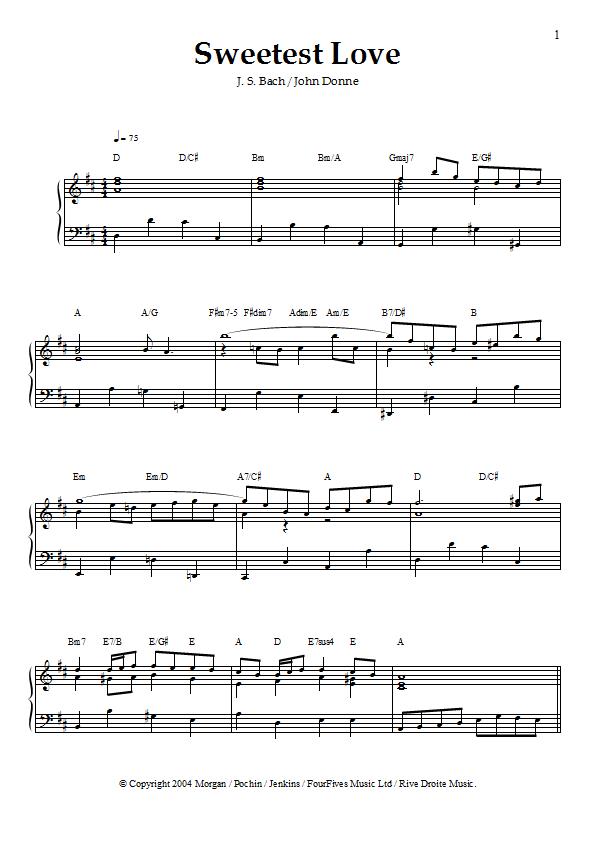Katherine Jenkins - Sweetest Love (Air on a G String) Piano / Vocal Sheet Music : Sample Image