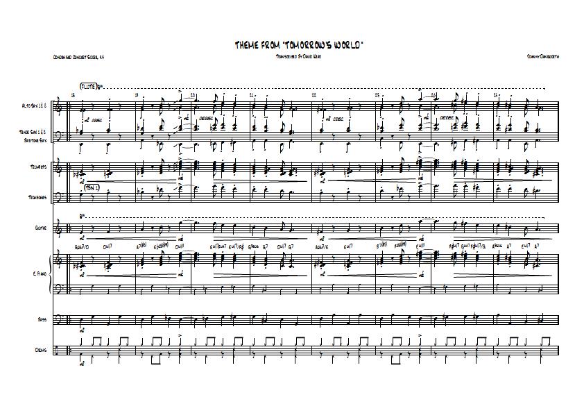 Johnny Dankworth - Tomorrow's World Theme Sheet Music - Big Band Arrangement / Chart : Sample Image